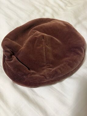 Vintage Women’s Velvet Beret Hat - Brown